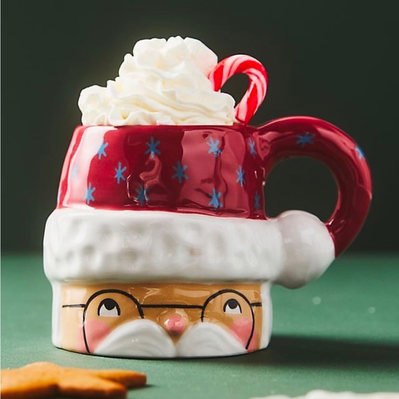 Anthropologie Isabela Dos Santos Mr. Santa Claus Stoneware Mug, NEW! - Picture 1 of 1